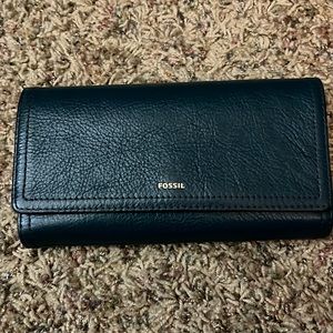 Fossil Logan RFID wallet dark green